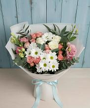 Букет цветов из:  Розы, Лизиантусы и Хризантемы #REPLACE_PRED# Горшечное