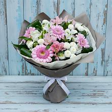 Букет цветов из:  Герберы, Альстромерии и Хризантемы в Горшечное