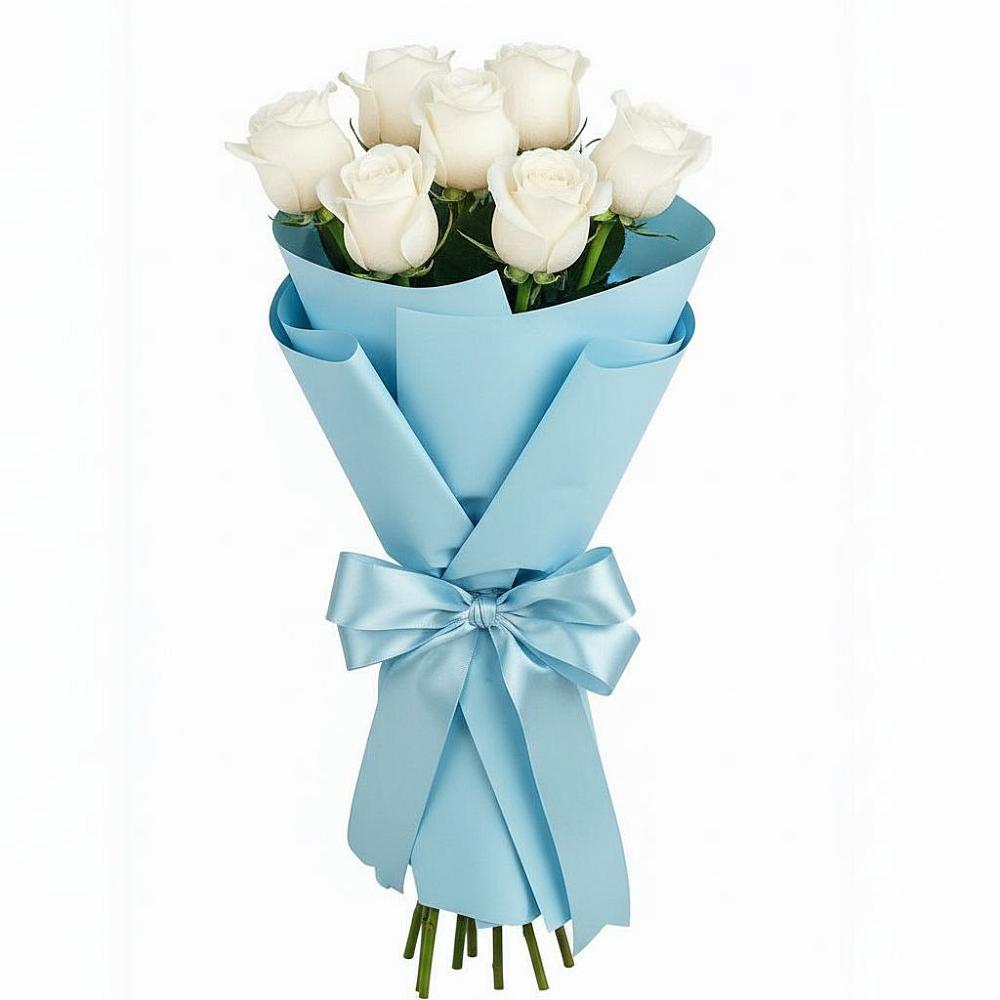 Букет 7 белых роз Проуд в Горшечное