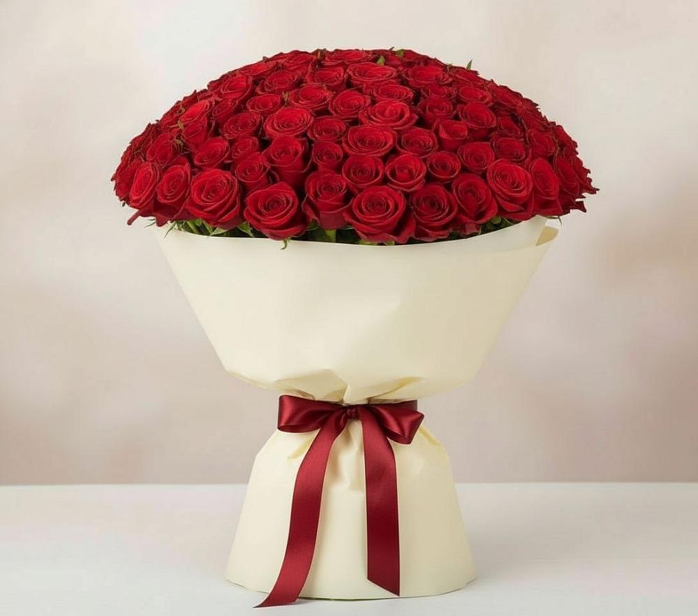 Букет 101 Красная роза Милано в Горшечное