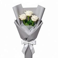 Букет 3 белые розы в Горшечное