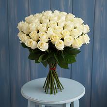 Букет 51 Белая роза Эдлесс Лав в Горшечное