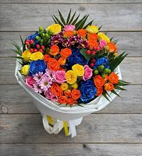 Букет цветов из:  Розы и Хризантемы в Горшечное