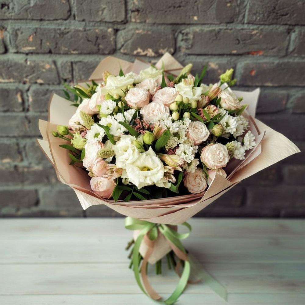 Букет цветов из: Альстромерии, Розы и Хризантемы в Горшечное