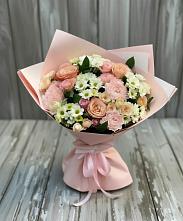 Букет цветов из:  Гвоздики, Розы и Хризантемы в Горшечное