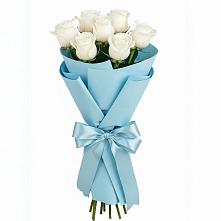 Букет 7 белых роз Проуд в Горшечное