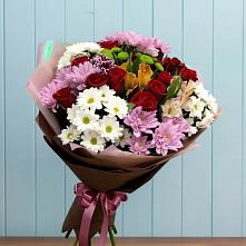 Букет цветов из:  Розы, Хризантемы и Альстромерии #REPLACE_PRED# Горшечное