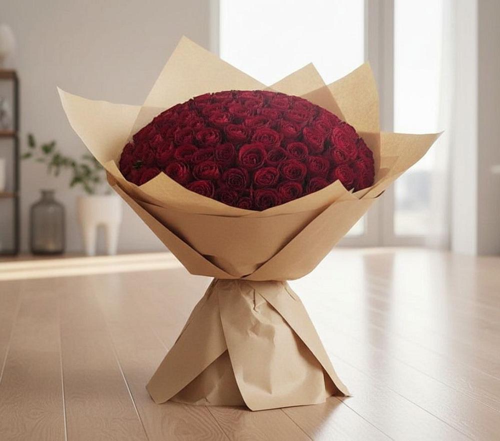Букет 101 Красная роза в Горшечное