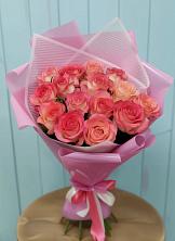 Букет 15 Розовых роз Равель в Горшечное